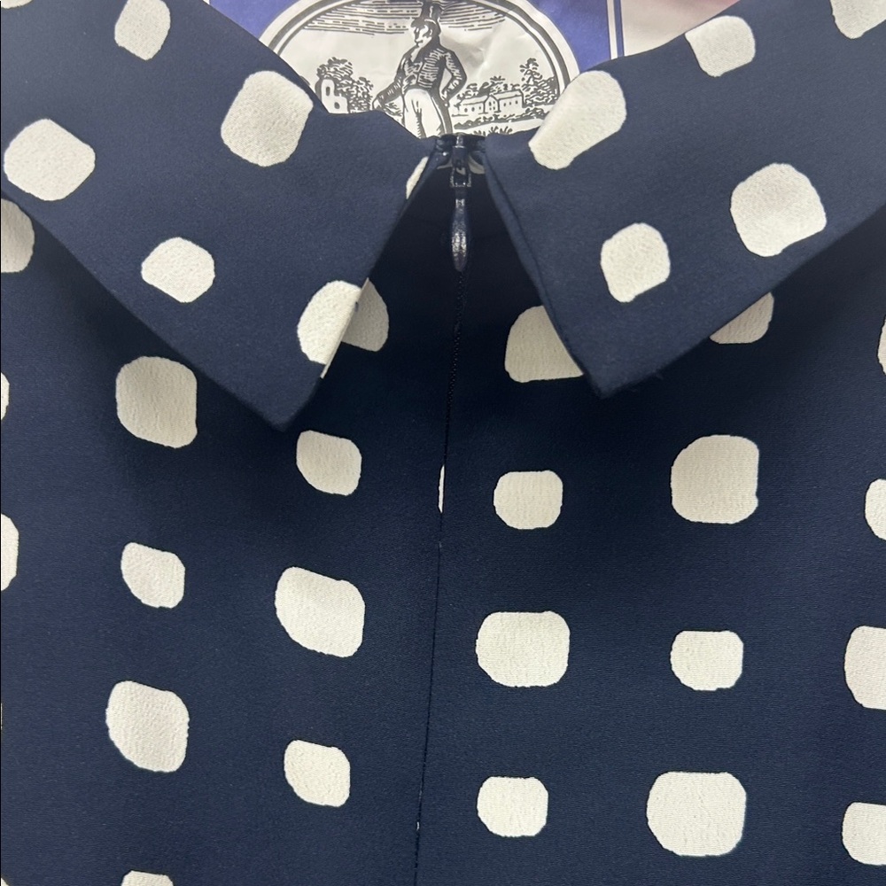 Navy Blue and White Polka Dot Jumpsuit Size 6 - Picture 5 of 14